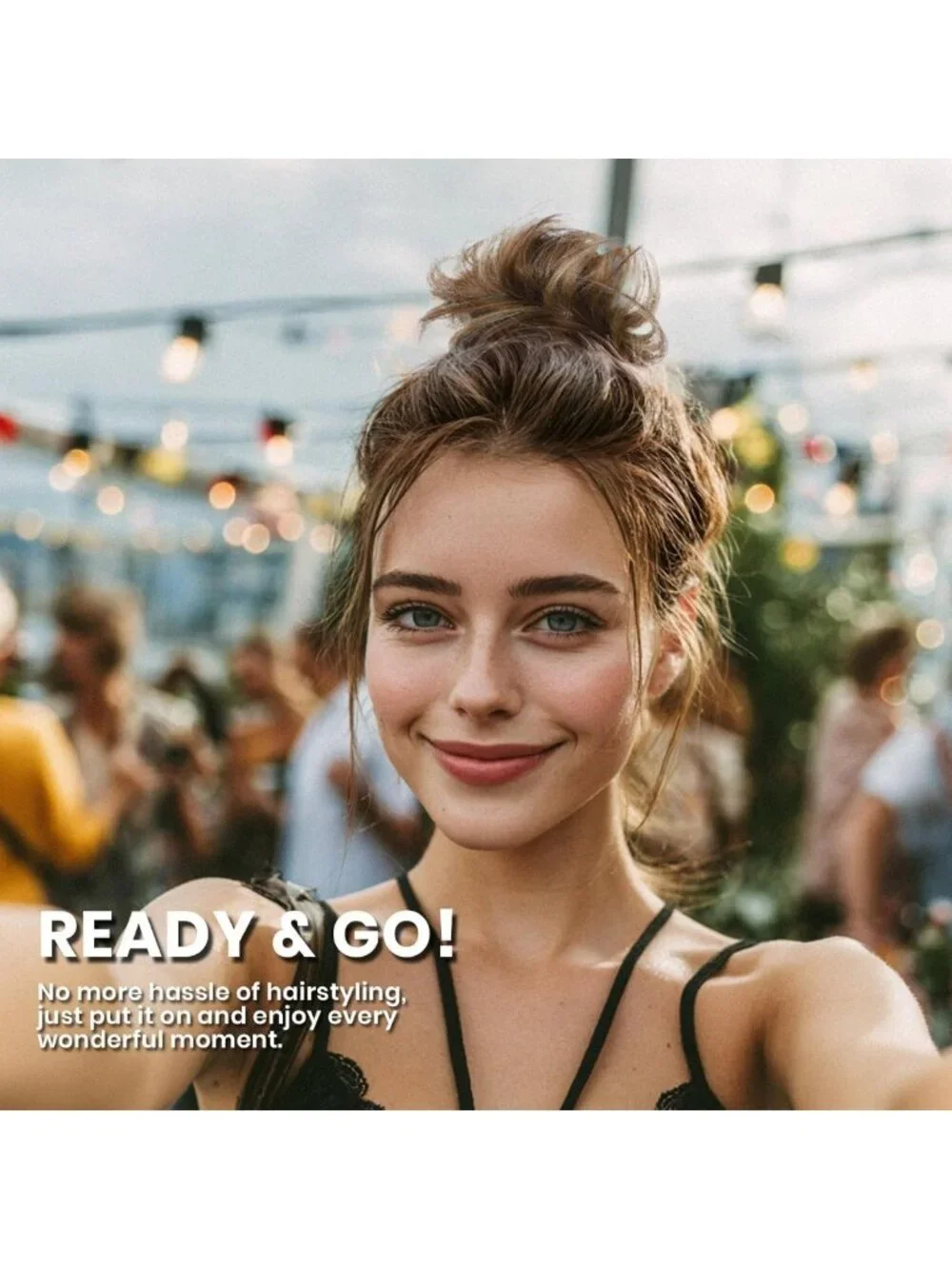 Messy Bun Hair Pieces - Human Hair, Medium Brown & Dark Blonde, Perfect for
